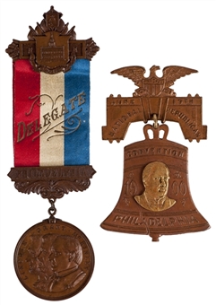 Pair of Badges from Historic 1900 Republican National Convention (Philadelphia)